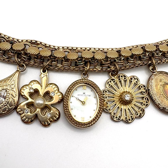 Anne Klein Women's Gold-Tone Charm Bracelet Watch - Picture 4 of 9